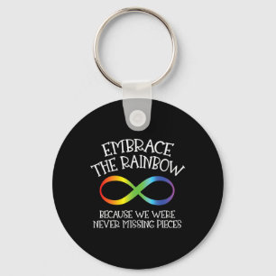 Autism Awareness Embrace The Rainbow Infinity Anti Key Ring