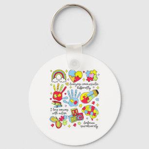 Autism Awareness Everyone Communicates Differently Key Ring