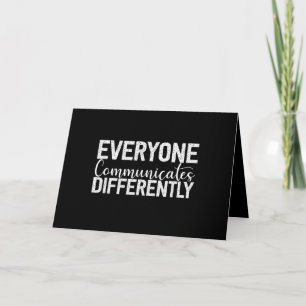 Autism Awareness Everyone Communicates Differently Thank You Card