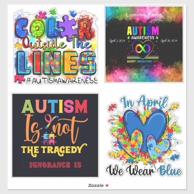  Autism Awareness Extra-Large Vinyl Sticker Sheets (Sheet)