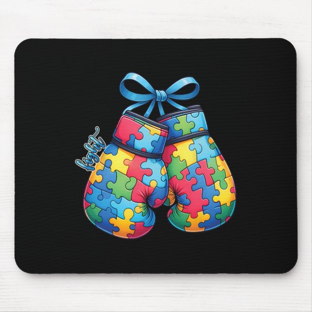 Autism Awareness Family Boxing Gloves Autism Mum D Mouse Mat (Front)