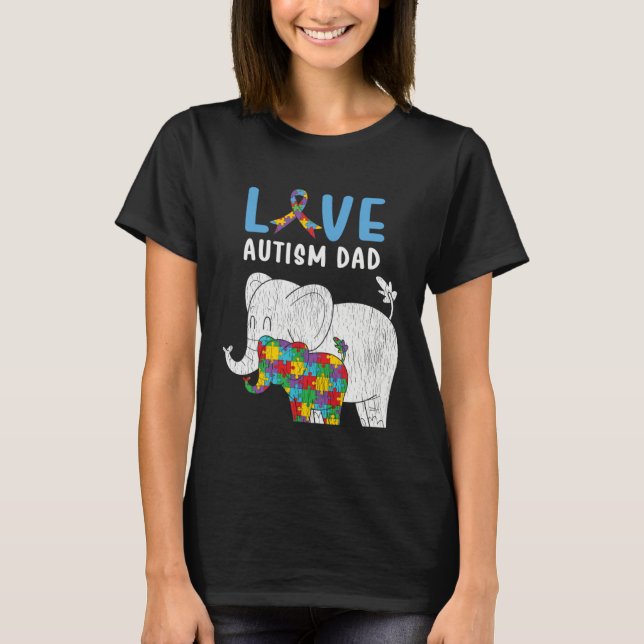 Autism Awareness Father Love Proud Autism Daughter T-Shirt (Front)