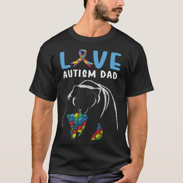 Autism Awareness Father Love Proud Autism Daughter T-Shirt (Front)