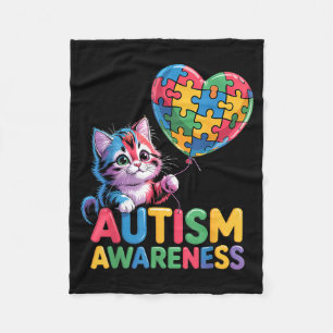 Autism awareness fleece blanket
