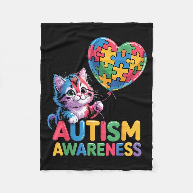 Autism awareness  fleece blanket (Front)