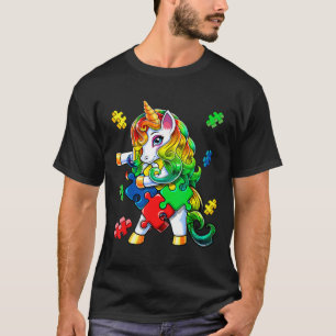 Autism Awareness Flossing Unicorn Puzzle Piece For T-Shirt