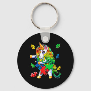 Autism Awareness Flossing Unicorn Puzzle Piece Gif Key Ring