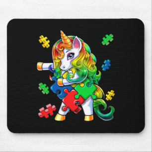 Autism Awareness Flossing Unicorn Puzzle Piece Gif Mouse Mat