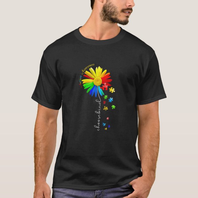 Autism Awareness Flower Choose Kind Men Women Kids T-Shirt (Front)