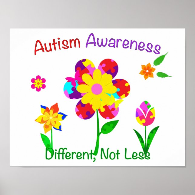 Autism Awareness Flowers Poster (Front)