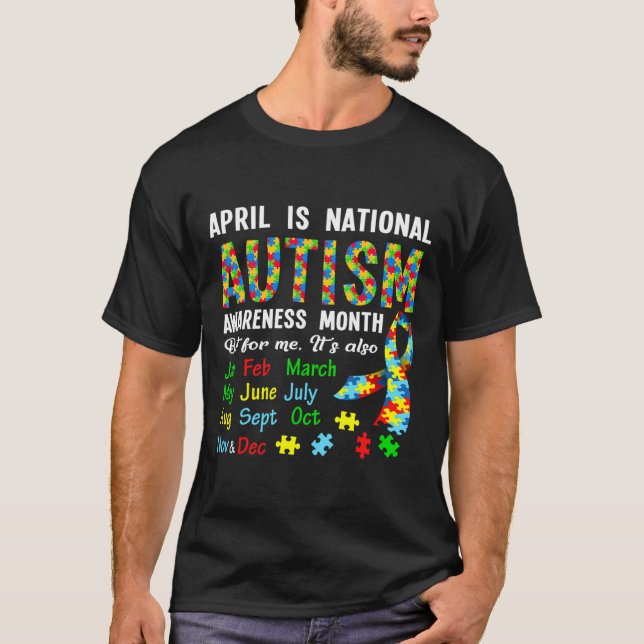 Autism Awareness For Me Is All Month For Boys Girl T-Shirt (Front)