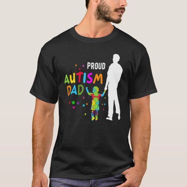 Autism Awareness  For Men Proud Autism Dad T-Shirt (Front)