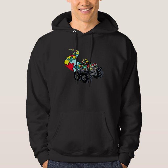 Autism Awareness for Monster Truck  Boy Piece Puzz Hoodie (Front)