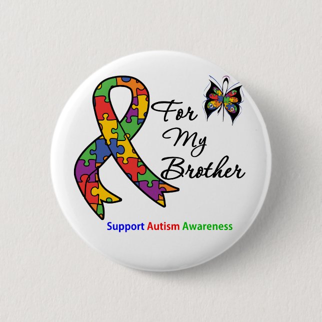 Autism Awareness For My Brother 6 Cm Round Badge (Front)