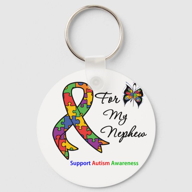 Autism Awareness For My Nephew Key Ring (Front)