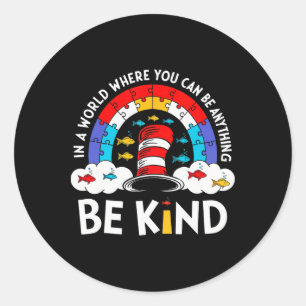 Autism Awareness For Teacher Why Fit In Doctor Cat Classic Round Sticker
