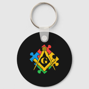 Autism Awareness , Freemason Masonic Lodge, Mason  Key Ring