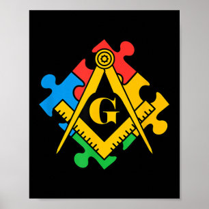 Autism Awareness , Freemason Masonic Lodge, Mason Poster