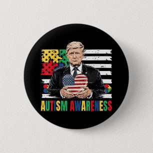 Autism Awareness Funny Trump Support Autistic Us F 6 Cm Round Badge