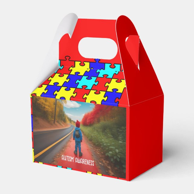 Autism Awareness Gable Favour Box (Front Side)