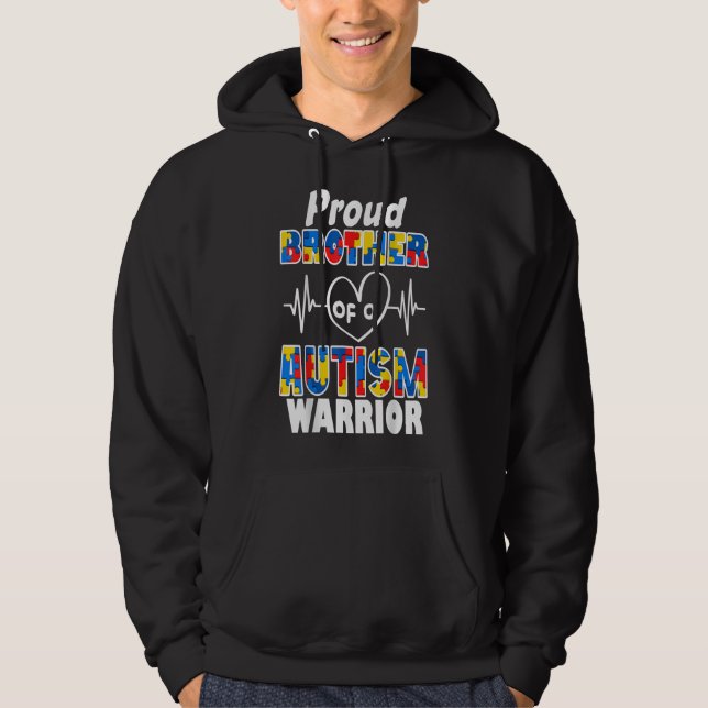 Autism Awareness Gifts Proud Brother Of A Autism Hoodie (Front)