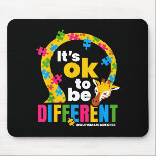 Autism Awareness Giraffe It’s Ok To Be Different G Mouse Mat