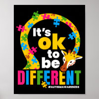 Autism Awareness Giraffe It’s Ok To Be Different G