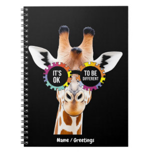 Autism Awareness Giraffe It’s OK to Be Different Notebook