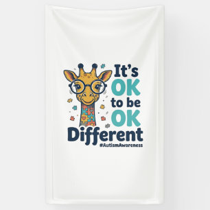 Autism Awareness Giraffe It’s OK to Be Different S Banner