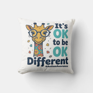 Autism Awareness Giraffe It’s OK to Be Different S Cushion
