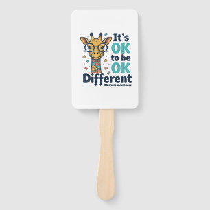 Autism Awareness Giraffe It’s OK to Be Different S Hand Fan