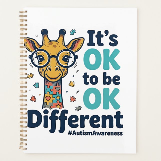 Autism Awareness Giraffe It’s OK to Be Different S Planner (Front)