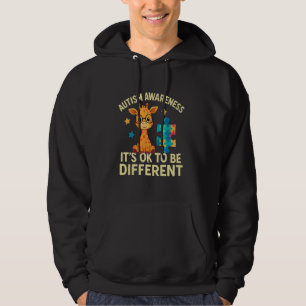 Autism Awareness Giraffe Itu2019s OK To Be Differe Hoodie