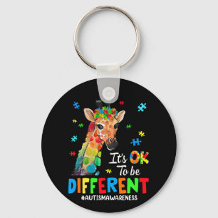Autism Awareness Giraffe Women Kid Its Ok To Be Di Key Ring