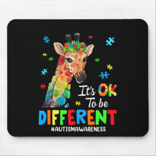 Autism Awareness Giraffe Women Kid Its Ok To Be Di Mouse Mat