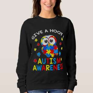 Autism Awareness Give A Hoot Owl Puzzle Sweatshirt