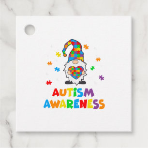 Autism Awareness Gnomes Heart Favour Tags