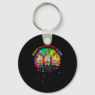 Autism Awareness Gnomes Puzzle Kindness T Shirt Key Ring