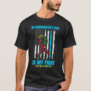 Autism Awareness Goddaughter Godmother Godfather P T-Shirt