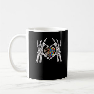 Autism Awareness Gothic Skull Hand Autism Puzzle P Coffee Mug