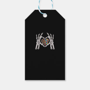 Autism Awareness Gothic Skull Hand Autism Puzzle P Gift Tags