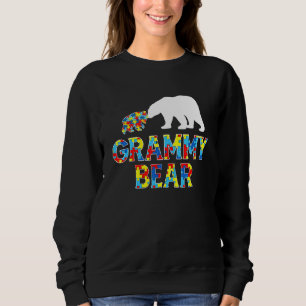 Autism Awareness Grammy Bear Puzzle Support Autist Sweatshirt