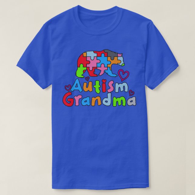 Autism Awareness Grandma Bear Premium  T-Shirt (Design Front)