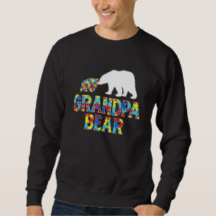 Autism Awareness Grandpa Bear Puzzle Support Autis Sweatshirt