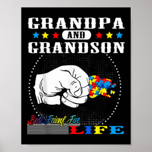Autism Awareness Grandpa Grandson Best Friend For Poster