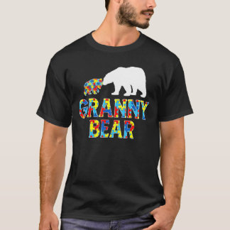 Autism Awareness Granny Bear Puzzle Support Autist T-Shirt