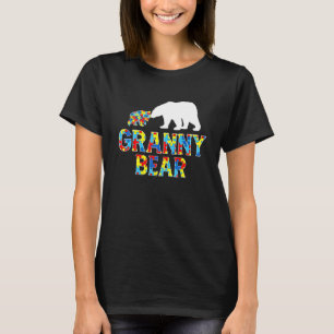 Autism Awareness Granny Bear Puzzle Support Autist T-Shirt
