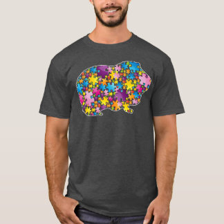 Autism Awareness Guinea pig Animals Puzzle for Men T-Shirt