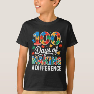 Autism Awareness Happy 100th Day School Slp Sped T T-Shirt