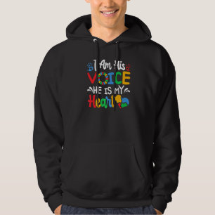 Autism Awareness He Is My Heart Colours Puzzle Pie Hoodie